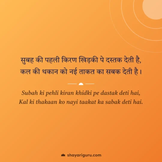 Motivational Shayari photo: Subah ki pehli kiran khidki pe dastak deti hai